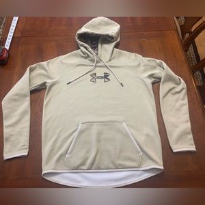 UA Under Armour Brown/Camo Coldgear Fleece Lined Hoodie Sweater Mens Medium
